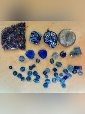 Artisan, crystal & glass bead lot